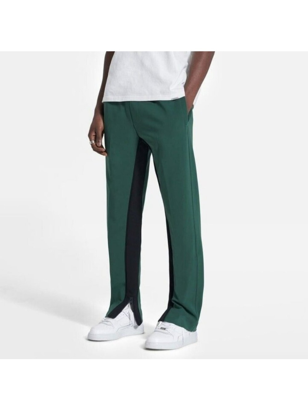 Represent Mens S Tailored Tracksuit Pant Racing Green Straight Leg Pull On